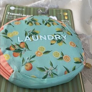 Amica Citrus Print Laundry Bag - Mint and Peach